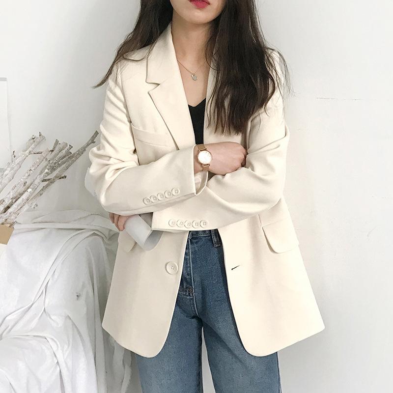 Elegant Blazer Women Fashion Vintage Suit Jackets Jackets Coat Office Lady Chic Classic Solid Casual Oversized Outerwear