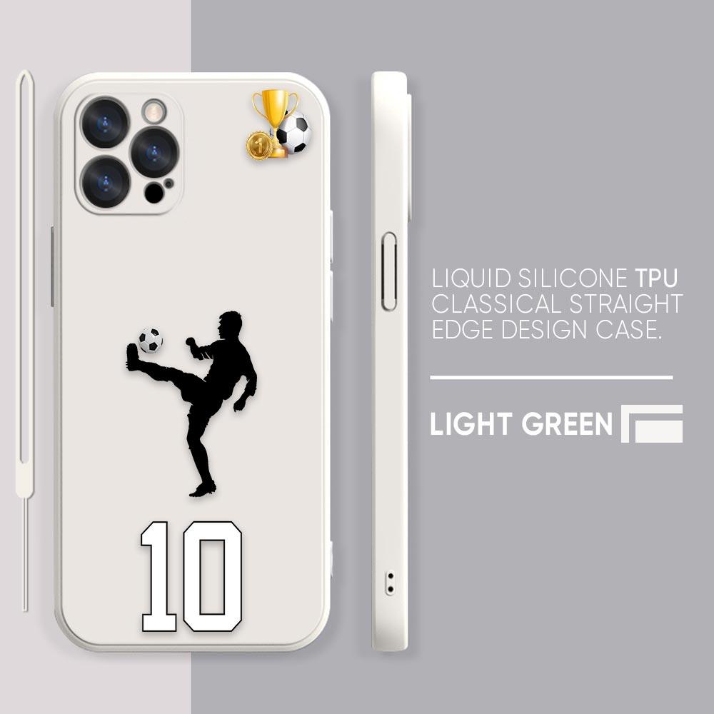 Funny Coque Football Phone Case iPhone 11 12 13 14 Pro Max 7 8 Plus XR XS SE Straight Edge Liquid Silica Gel Shell Cover Fundas