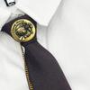 Japanese Vintage Necktie with Metal Bear Pin Chain Student Uniform Adjustable Pre Tied Neck Tie Shirt Collar Neckwear