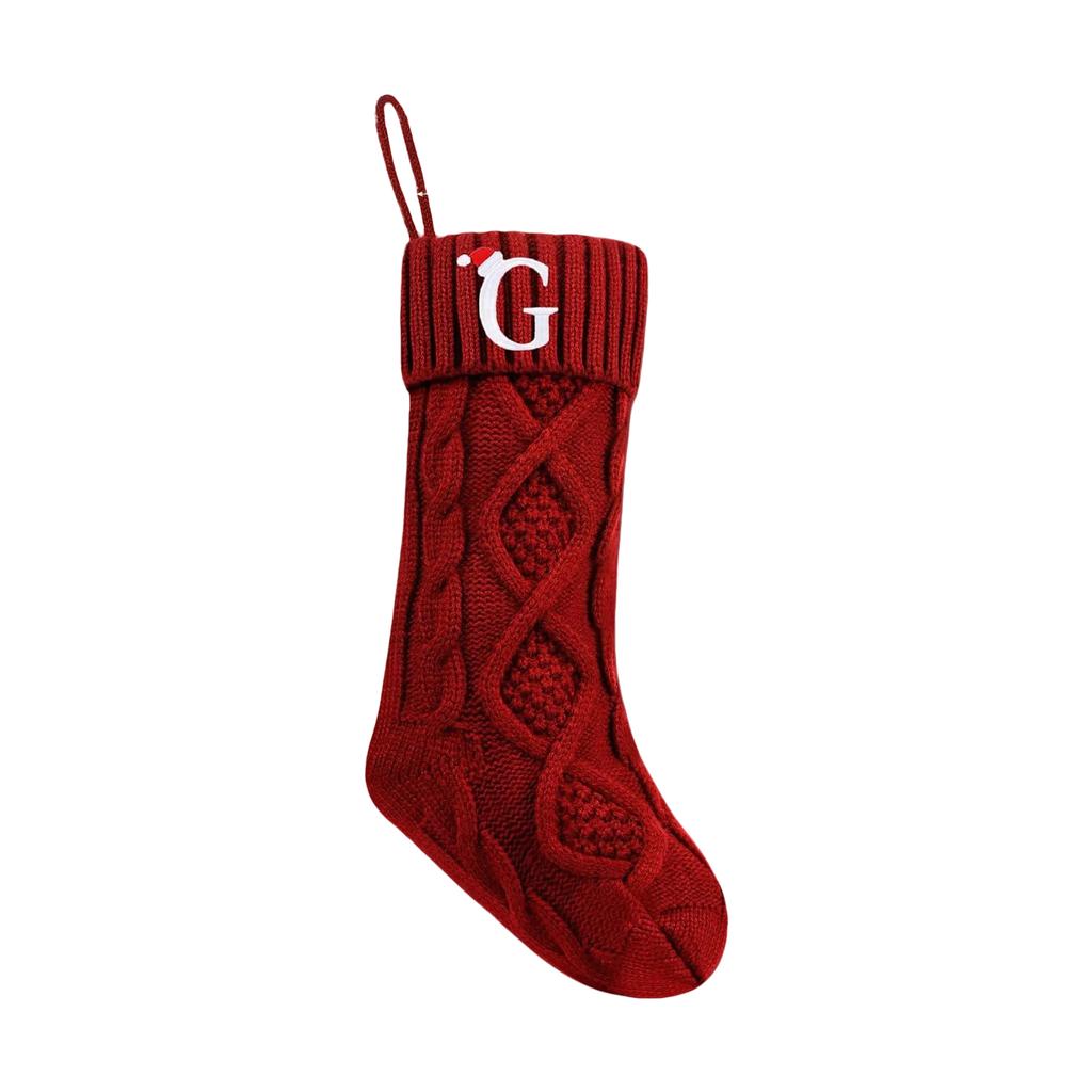 18-inch Christmas Stockings, Letter Stockings, Knitted Letter Stockings, Candy Gift Bags