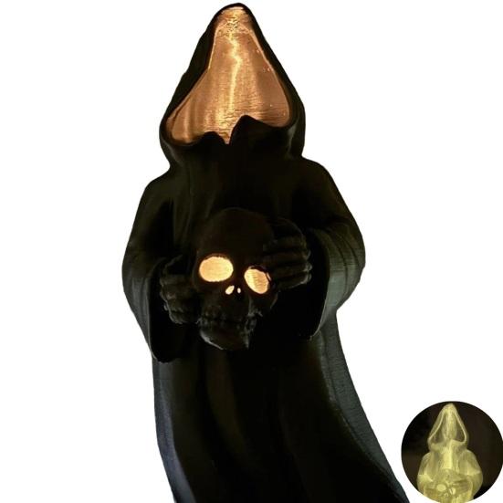Halloween Decoration 3D Printed Ghosts Figure Faceless Standing Ghost Statue Ornament with LED Tea Lights