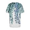 T Shirts For Women Pleated Round Neck Dressy Casual Blouses Printing Short Sleeve Summer Tops Loose Fit
