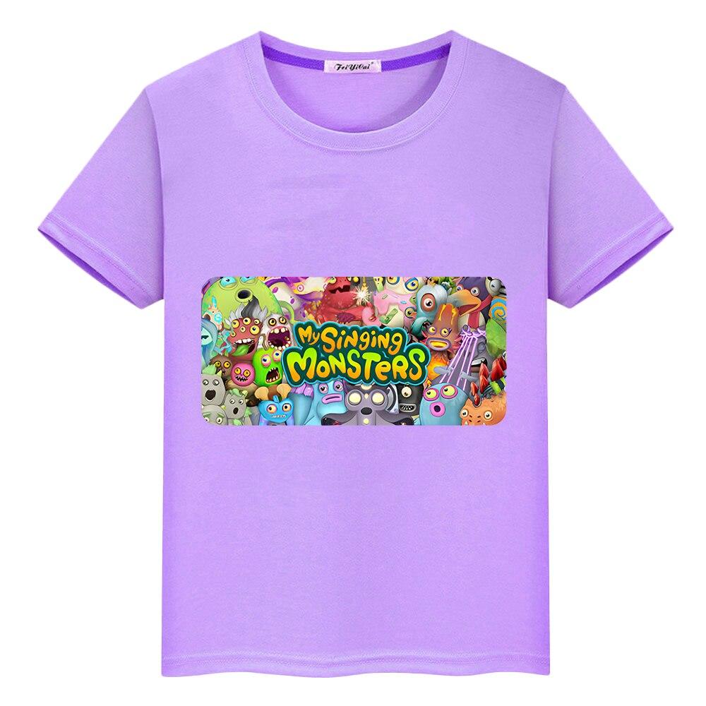 2023 детская футболка с принтом «My Singing Monsters», короткие топы, футболки с аниме y2k, цельная одежда для мальчиков и девочек, летняя детская одежда Kawaii