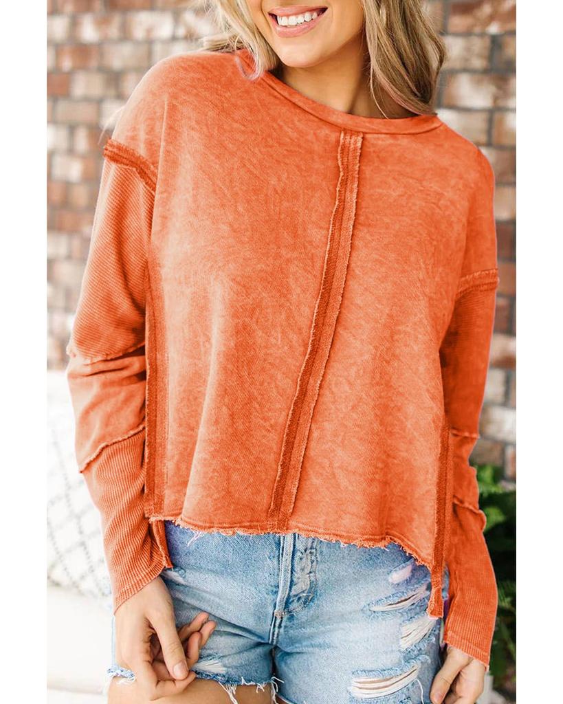 Azura Exchange Толстовка с открытыми швами и необработанным краем