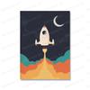 Solar System Wall Art Earth Poster Educational Print Spaceship Rocket Decoration Picture Astronaut Poster for Nursery Home Decor