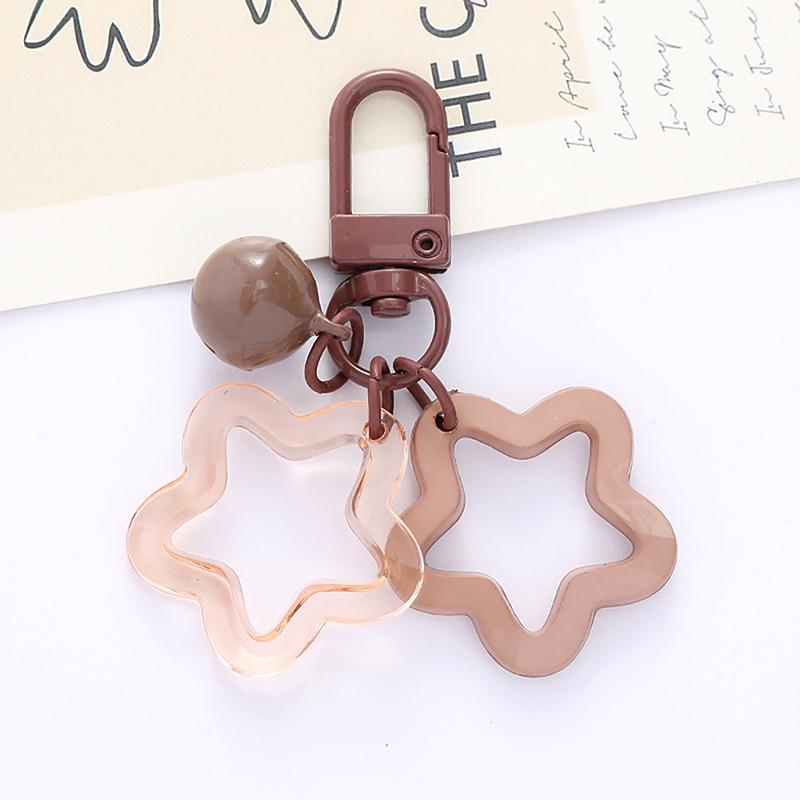 Five-Pointed Star Bell Pendant Keychain Bag Charm Keyring Car Hanging Key Holder