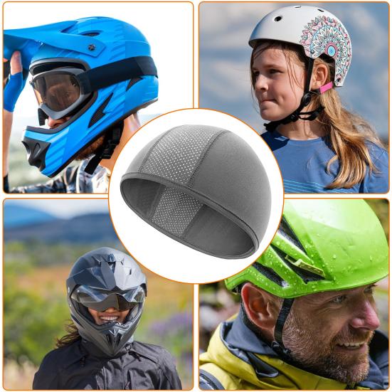 Helmet Liner Hat Sweat Wicking Breathable Mesh Quick Drying Beanie Outdoor Cycling Running Motorcycle Men Under-Helmet Skull Hat