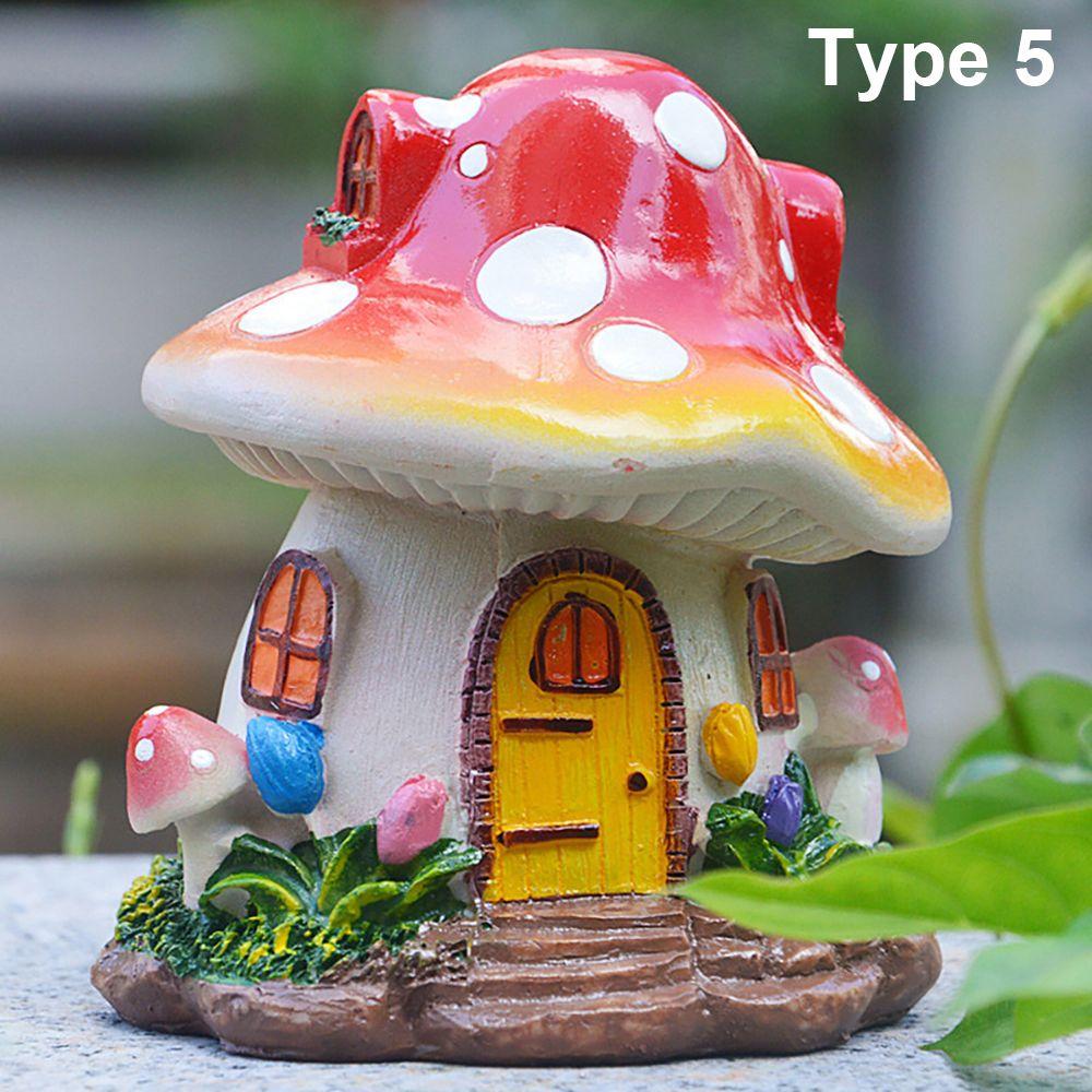 Scenery Making Miniature Mushroom House Fairy Garden Decor Micro Landscape Toadstool Figurines