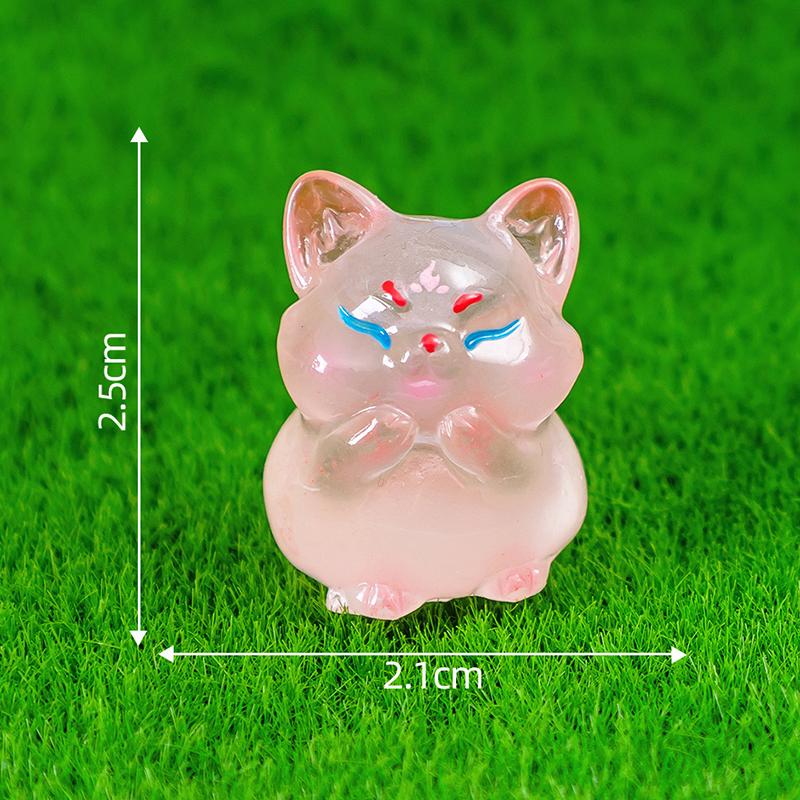 Cartoon Cute Mini Luminous Little Fox Micro Ornaments Miniature Figurines Creative Diy Home Decoration Accessories Gifts