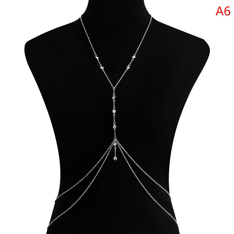 Cross Chest Breast Belly Body Chain Necklace For Women Girls Bra Wedding Sexy Ball Body Jewelry Prom Party Deco Accessories