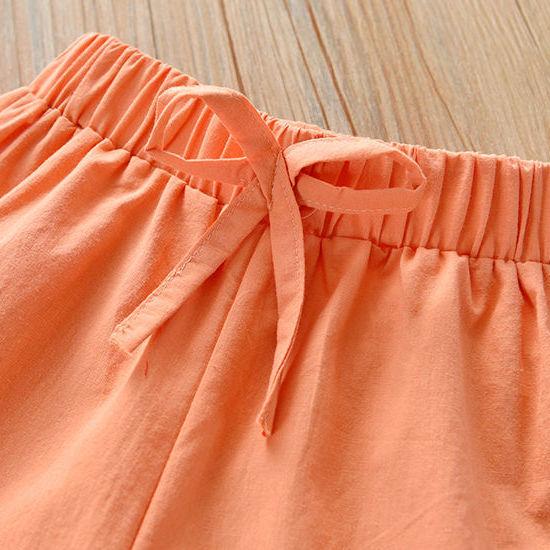 Летний повседневный комплект из двух предметов для девочек, новый универсальный комплект верхней одежды для детей от 1 до 5 лет, комплект с шортами