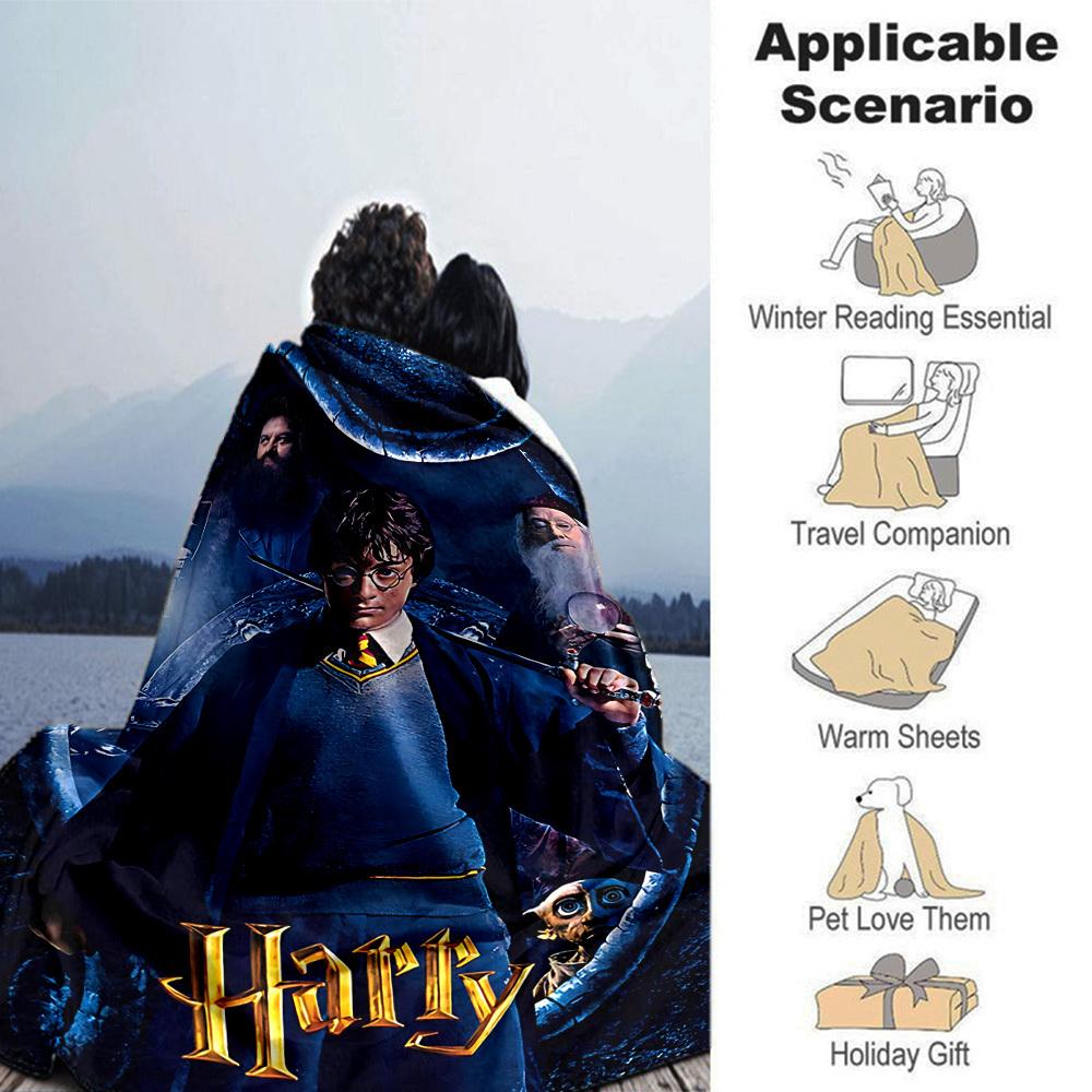 1pc Harry Potter Flannel Blanket Soft Warm Throw for Home, Office, Travel, All-Season Cozy Bedding GiftL1106