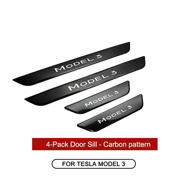 Tesla Door Sill Metal Pedal Protector Cover Accessories For Model 3 Car Threshold Strip Decoration Sticker Model3 2017-