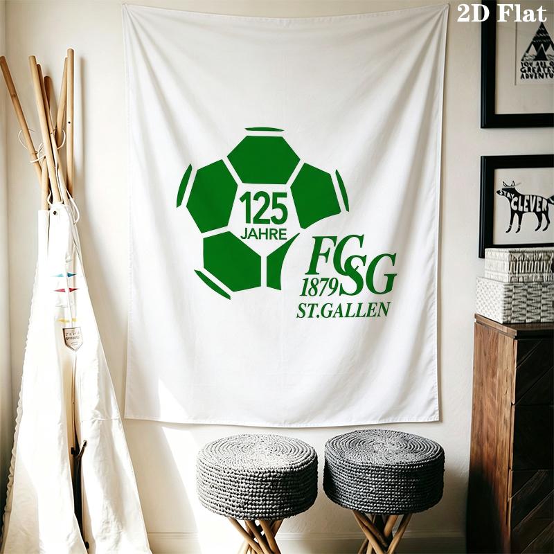 Fc St Gallen Wall Tapestry Aesthetic Wall Hanging Printed Fabric Blanket Decorative Tapestries for Bedroom Living Room Home Decor