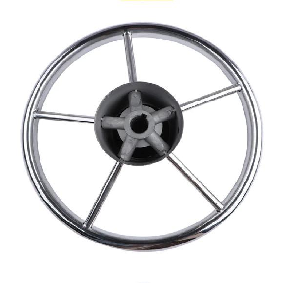 Boat Accessories Steering Wheel With knob Stainless Steel 5 Spoke 25 Degree 11'' For Marine Yacht
