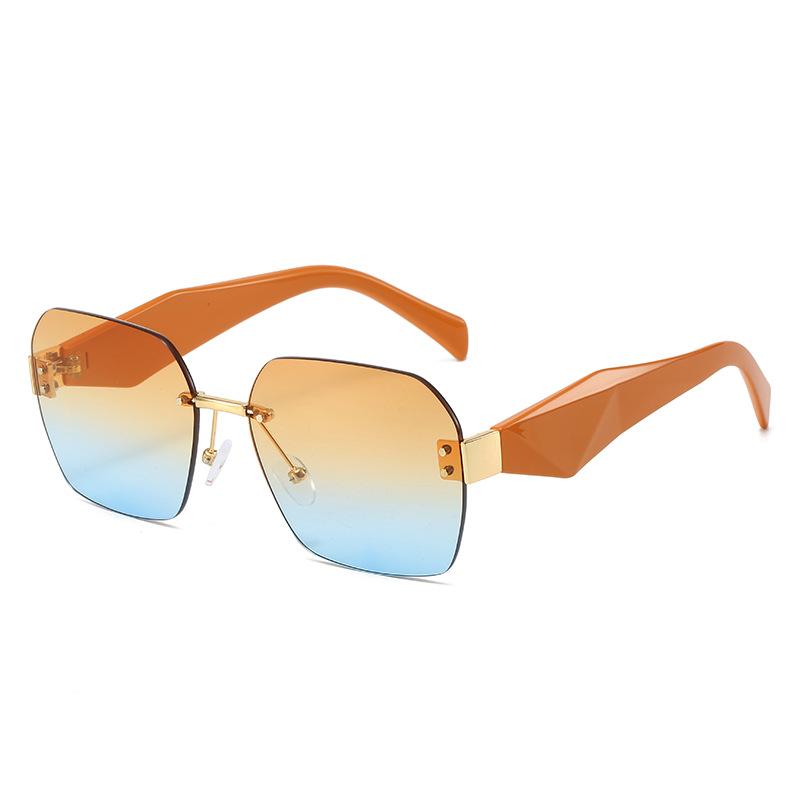 New rimless glasses, popular PC personality water chestnut legs in Europe and America, fashionable and simple square sunglasses