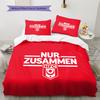 Постельное белье с узором Hallescher FC, Комплект с одеялом, Пододеяльник, Наволочка, Домашний подарок на день рождения (1 пододеяльник + 2 наволочки, без наполнителя)