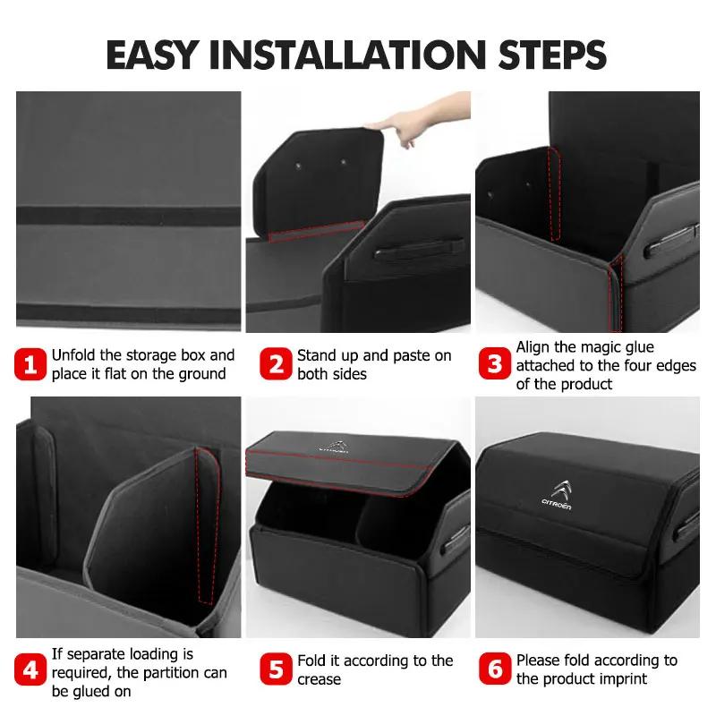 Big Capacity Car Storage Box Trunk Organizer Durable Collapsible For Citroen C5 C1 C2 C6 C4L DS3 DS4 DS5 C-Elysee Grand Berlingo aia256