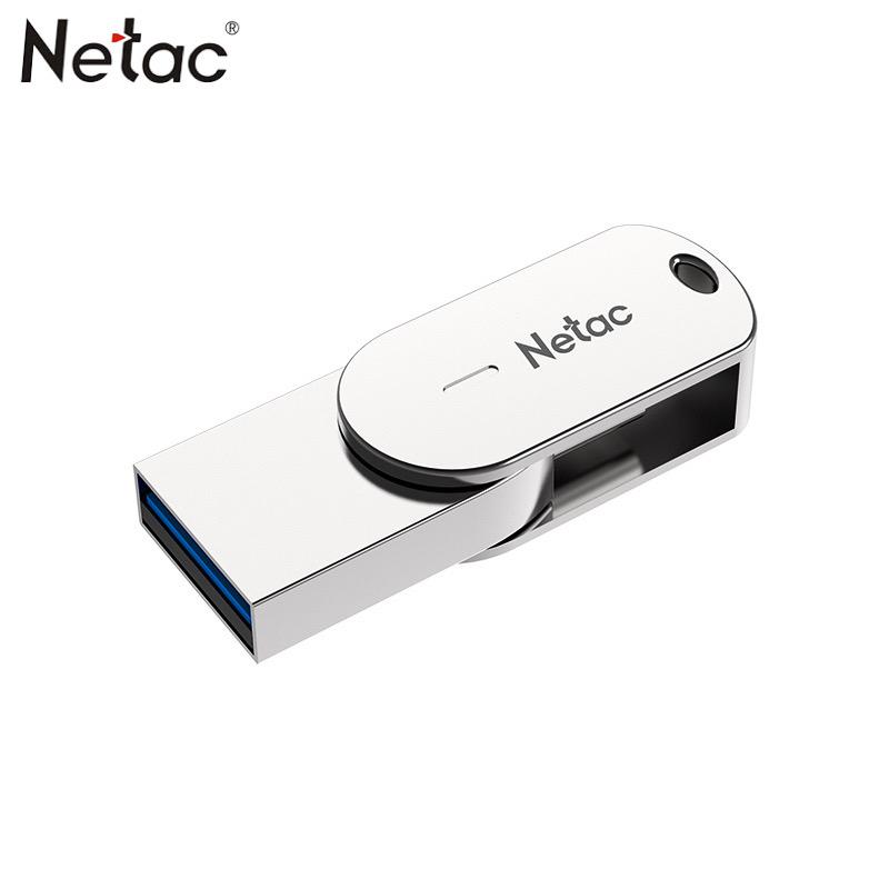 Netac U785C OTG Pen Drive USB 3.2 Gen 1 USB TYPE-C Encrypted Read Speed Up 110MB/S Compatible with Mobile Phones and Tablets Type-C Type-A Flash Disk