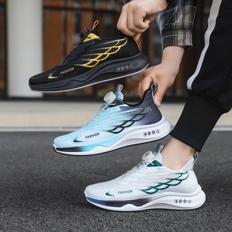 Новые кроссовки с вращающейся пряжкой, летние, увеличивающие рост, сетчатые, дышащие, для бега, с амортизацией, молодежные, повседневные