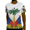 Haiti National Emblem Graphic T-Shirt For Men Clothing 3D Printed Tees Summer Casual Loose Oversized T Shirts Short Sleeves Tops