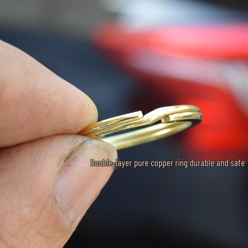 Ретро брелок из латуни и меди с подвеской на пояс и кольцом-пряжкой