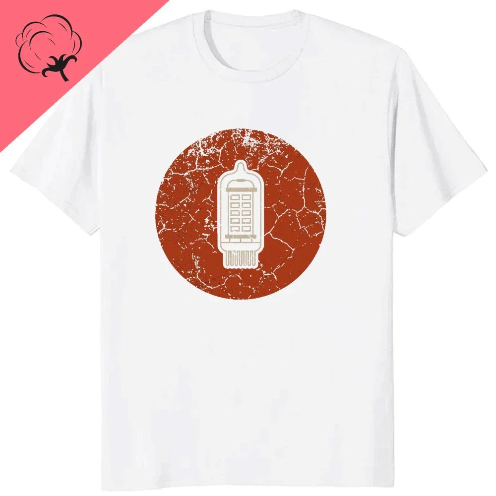 Vintage VU Meter Sound Engineer Analog Electronic O-Neck Cotton T Shirt Men Audio Engineer Recording Studio Funny Tshits Men Top