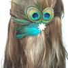Tea Party Fascinator Hair Clip for Party Wedding Women Peacock Feather Fascinator Hair Pin Ethnic Style Church Headdress