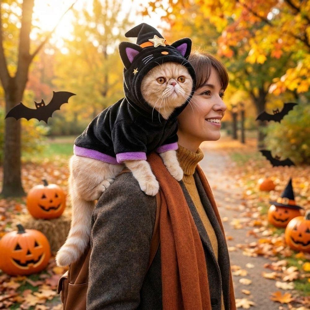 Soft Fabric Witch Hat Dog Hoodie Breathable Pet Cosplay Costume Spring Autumn