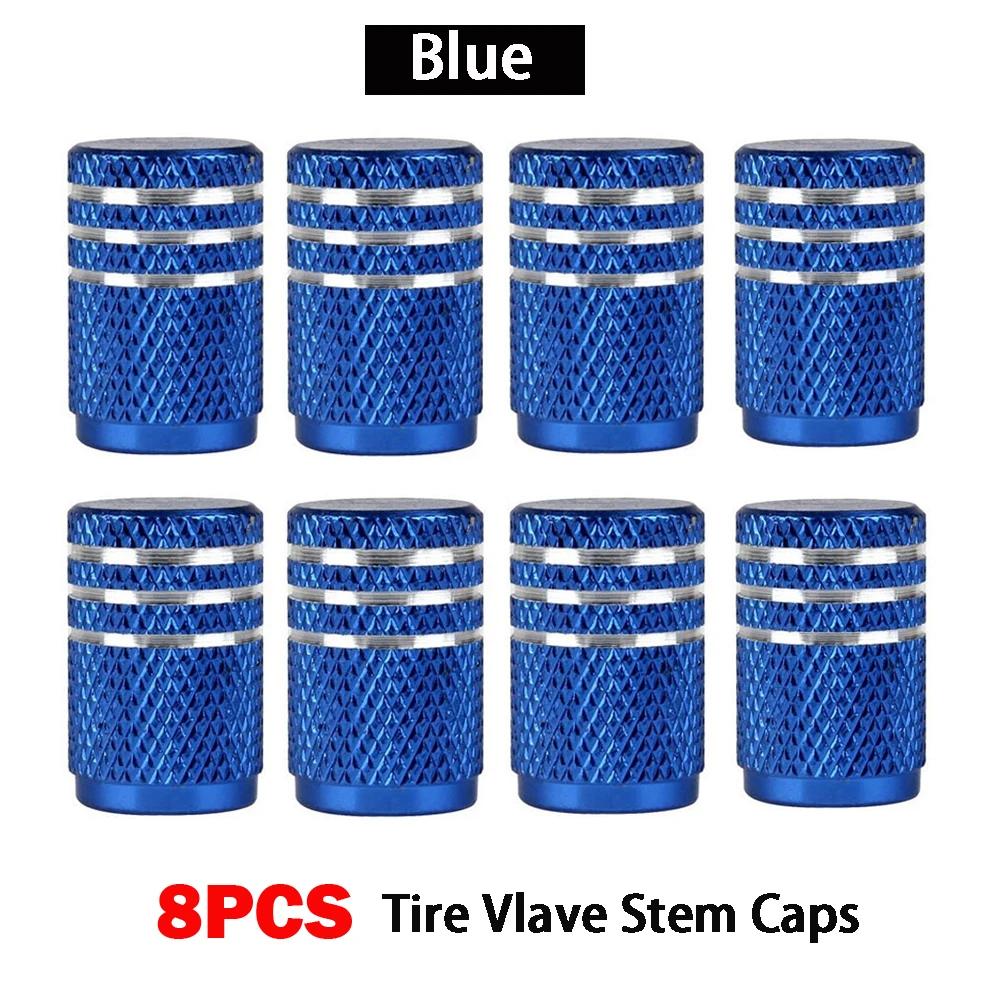 DSYCAR 8Pcs Car Tire Valve Stems Cap Tire Valve Cap Aluminum Car Dustproof Wheel Stem Air Valve Caps