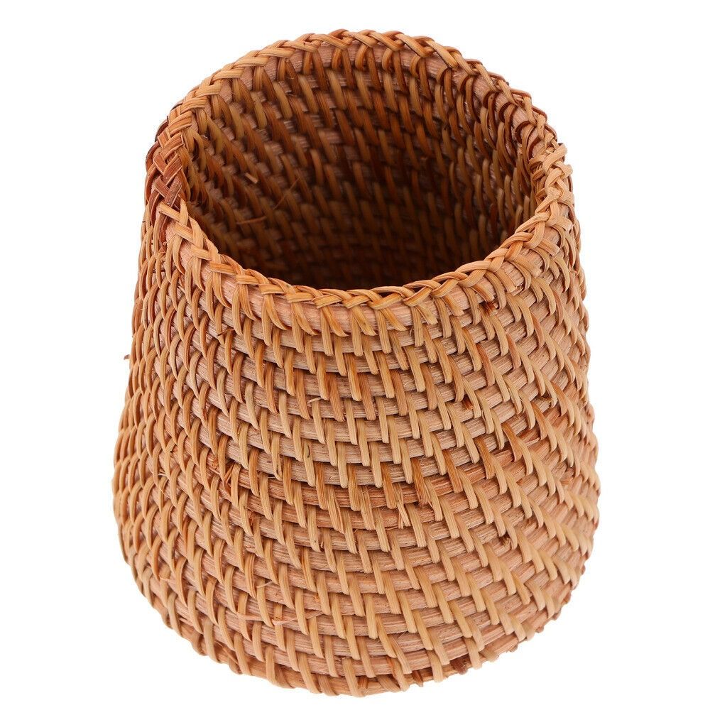 Handmade Pencil Holder Rattan Sundries Storage Basket New Pen Container