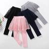Girl's Culottes, Fake Two-piece Baby Leggings, Cotton Trousers, Outer Wear Trousers