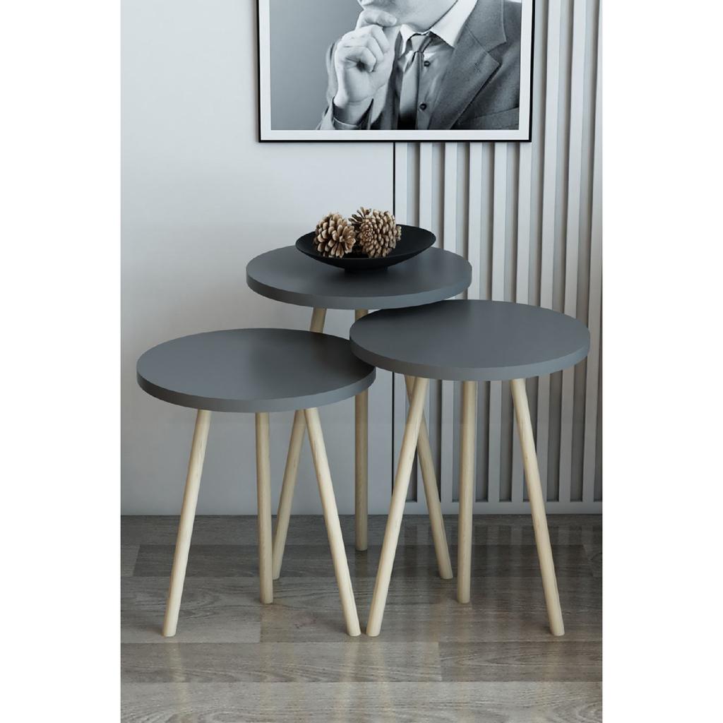 3-местный журнальный столик Nesting, круглая модель, журнальный столик Nesting, ножка из граба Tyc00647760530 Продавец: