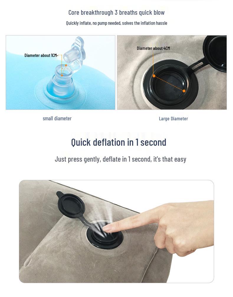 Портативная надувная подушка для шеи для путешествий, офиса и автомобилей - для дальних поездок, высокоскоростных поездов и сна