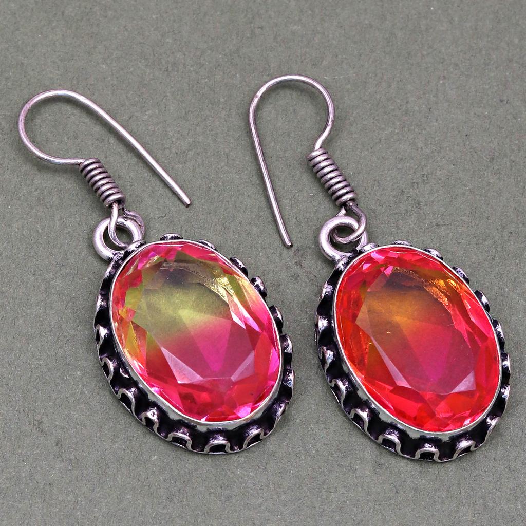 Tourmaline Set Gemstone Gift Wedding Party Bi-Color Pendant,Earring,Ring