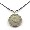 Stones and Minerals. United Kingdom 2 Shillings George VI Coin Necklace. Black Cord.
