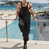 Men Strap Solid Color Dungarees Long Harem Overalls Jumpsuits