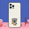 Cute cartoon watercolor animal koala Case For iPhone 16 15 13 11 14 Pro Max 12 Mini Plus XR X XS Max Silicone Phone Cover