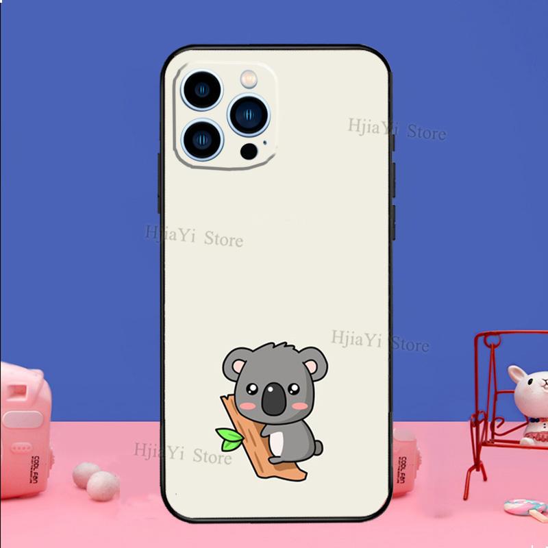 Cute cartoon watercolor animal koala Case For iPhone 16 15 13 11 14 Pro Max 12 Mini Plus XR X XS Max Silicone Phone Cover