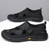Fashion Summer Fashion New Soft Leather Platform Men's Sandals Designer Casual Beach Male Shoes Mesh Surface Soft Sole Male Sneakers