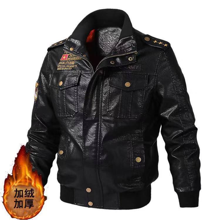 Leather Men Spring and Autumn New Pu Leather Jacket Male Motorcycle Jacket