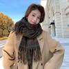 2025 Korean Imitation Cashmere Scarf Women's Autumn and Winter High-end Warm Shawl Cute Versatile Plaid Scarf