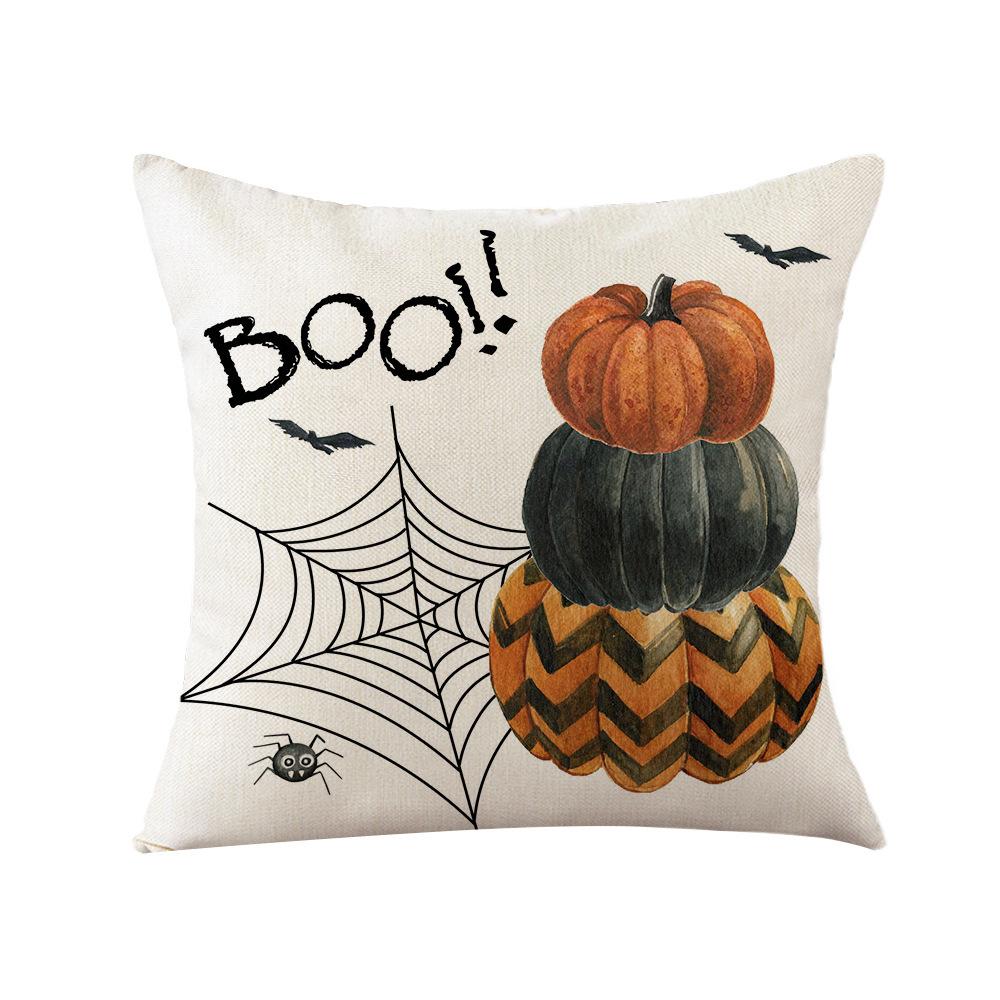 Halloween Festive Linen Series Multiple Pillowcases Simple Holiday Printed Cushion Cover Sofa Pillowcase