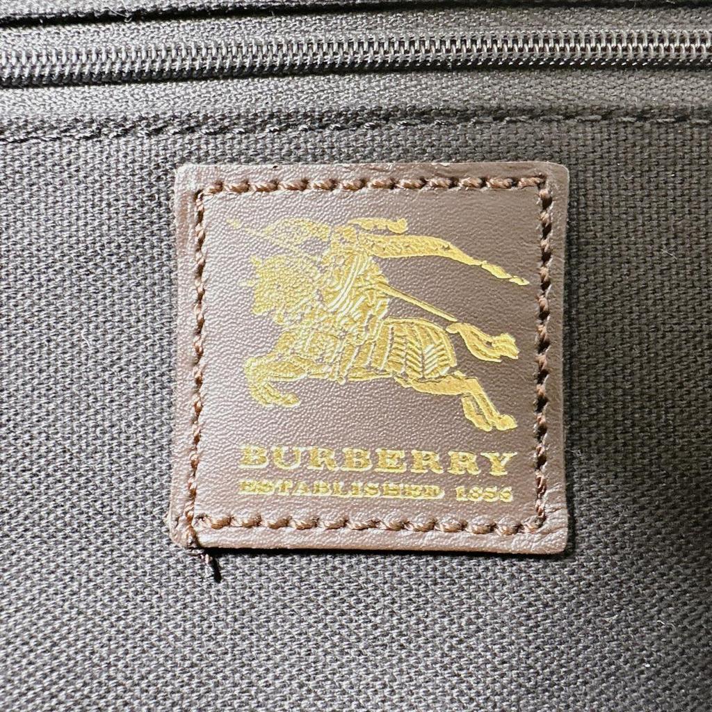 BURBERRY Nova Check BIG buckle Tote Bag Shoulder Bag PVC Brown Women Used