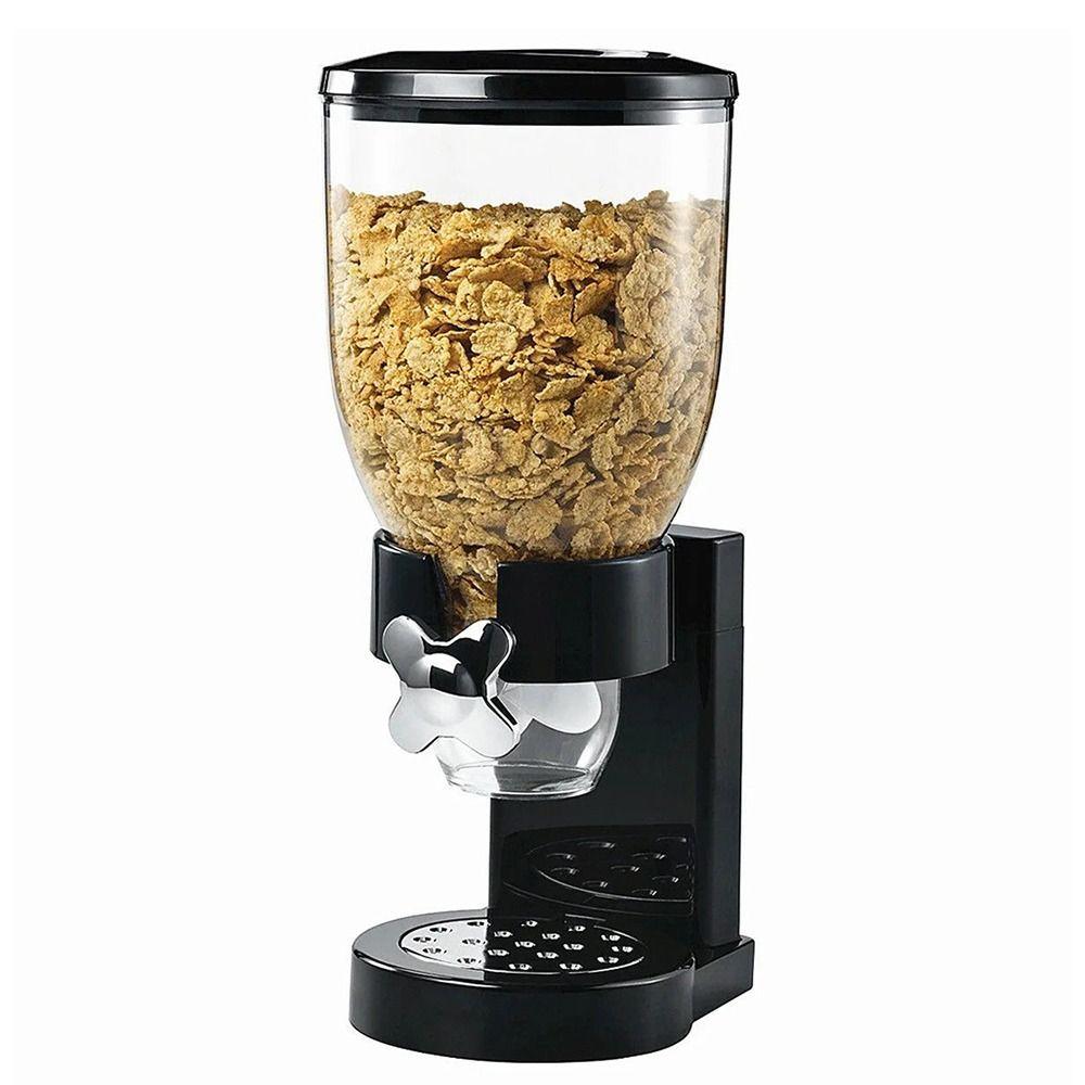 Диспенсер для сухих продуктов с двойным контролем, контейнер для пищевых продуктов, овсяная бочка, модный дозатор хлопьев