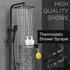 Вращающийся на 360° термостатический смеситель для душа, набор, регулируемая скорость 3/4, фиксированная скорость / интеллектуальный контроль температуры, черный
