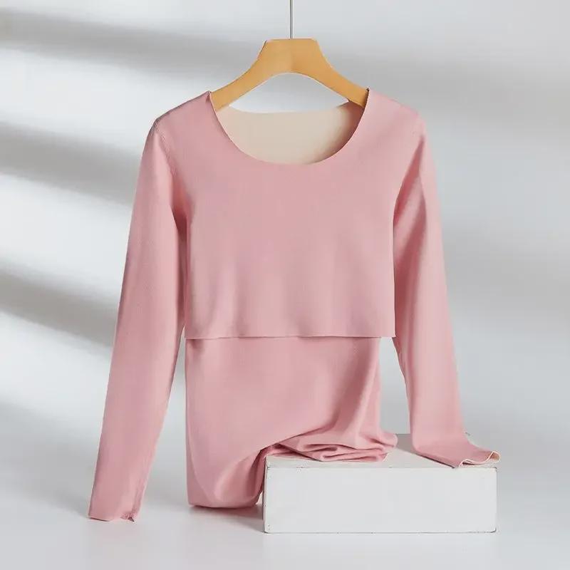 Термобелье для беременных и кормящих мам: Одежда из бархата больших размеров для послеродового периода и кормления на осень/зиму