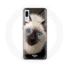 Case for Samsung Galaxy A40 Black and White Siamese Cat with Blue Eyes