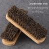617 Large Beechwood Shoe Polishing Brush – Raw Wood, Clear Water Horsehair, Gentle On Leather for Cleaning and Care.