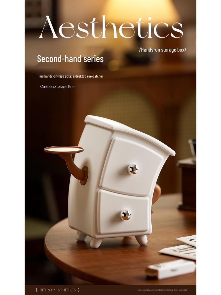 Забавный шкаф для хранения в китайском стиле: Милый многослойный органайзер с ящиками, руки в боки